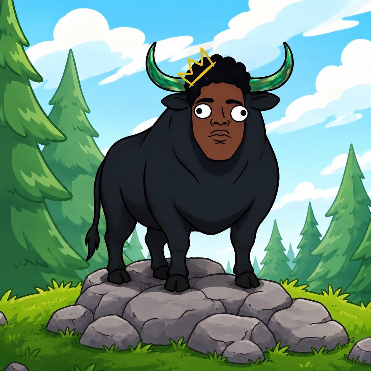 ANSUM standing proudly on a forest rock